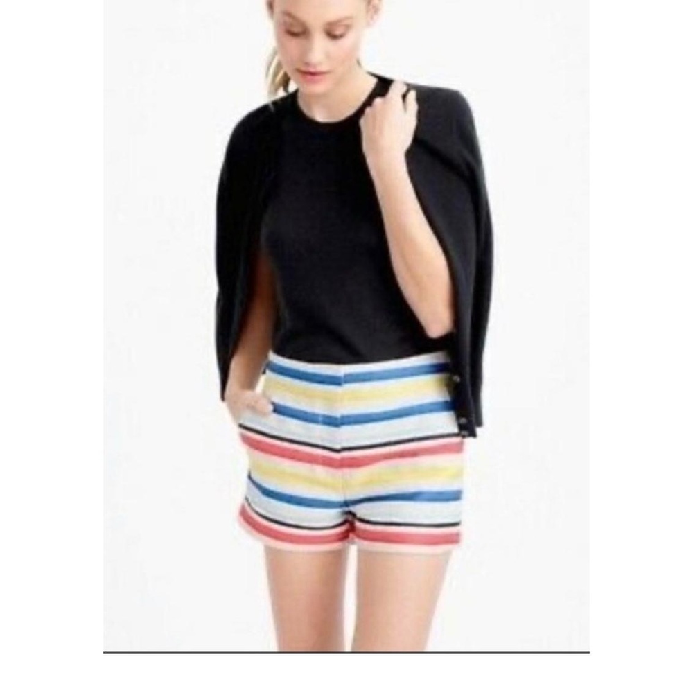 J.Crew E9357 Multicolor Horizontal Stripes Cotton/Polyester Shorts Women Size 6